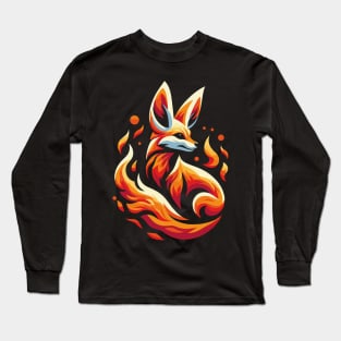 Fire Fennec Fox - Fire Animals Collection Long Sleeve T-Shirt